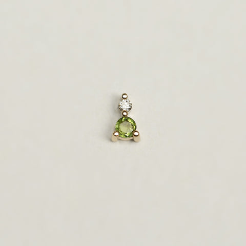 GREEN TOURMALINE AND DIAMOND STUD