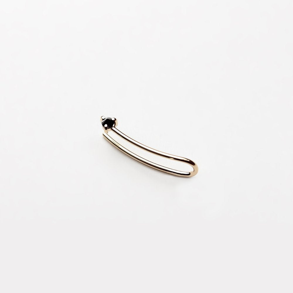 REVERSE BLACK DIAMOND LINE EARRING - MIRTA jewelry