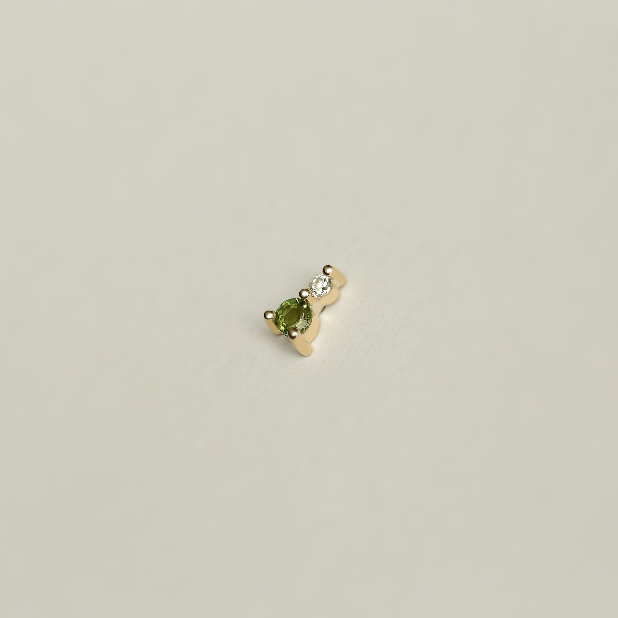 GREEN TOURMALINE AND DIAMOND STUD - MIRTA jewelry
