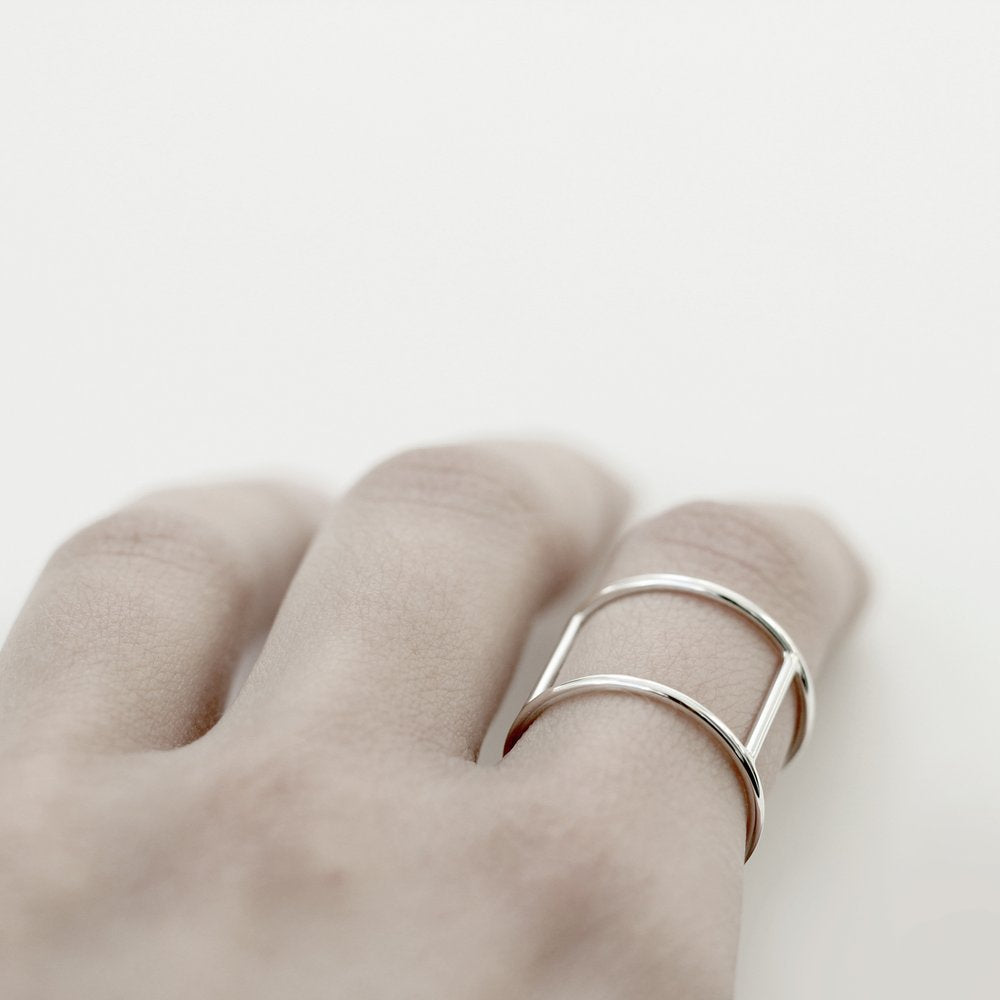 SILVER PERSONAL ARMOR 02 RING - MIRTA jewelry