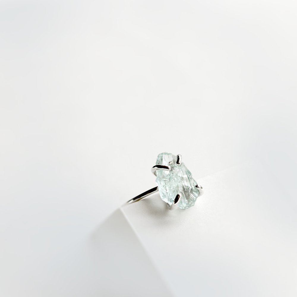 AQUAMARINE ROCK RING - MIRTA jewelry