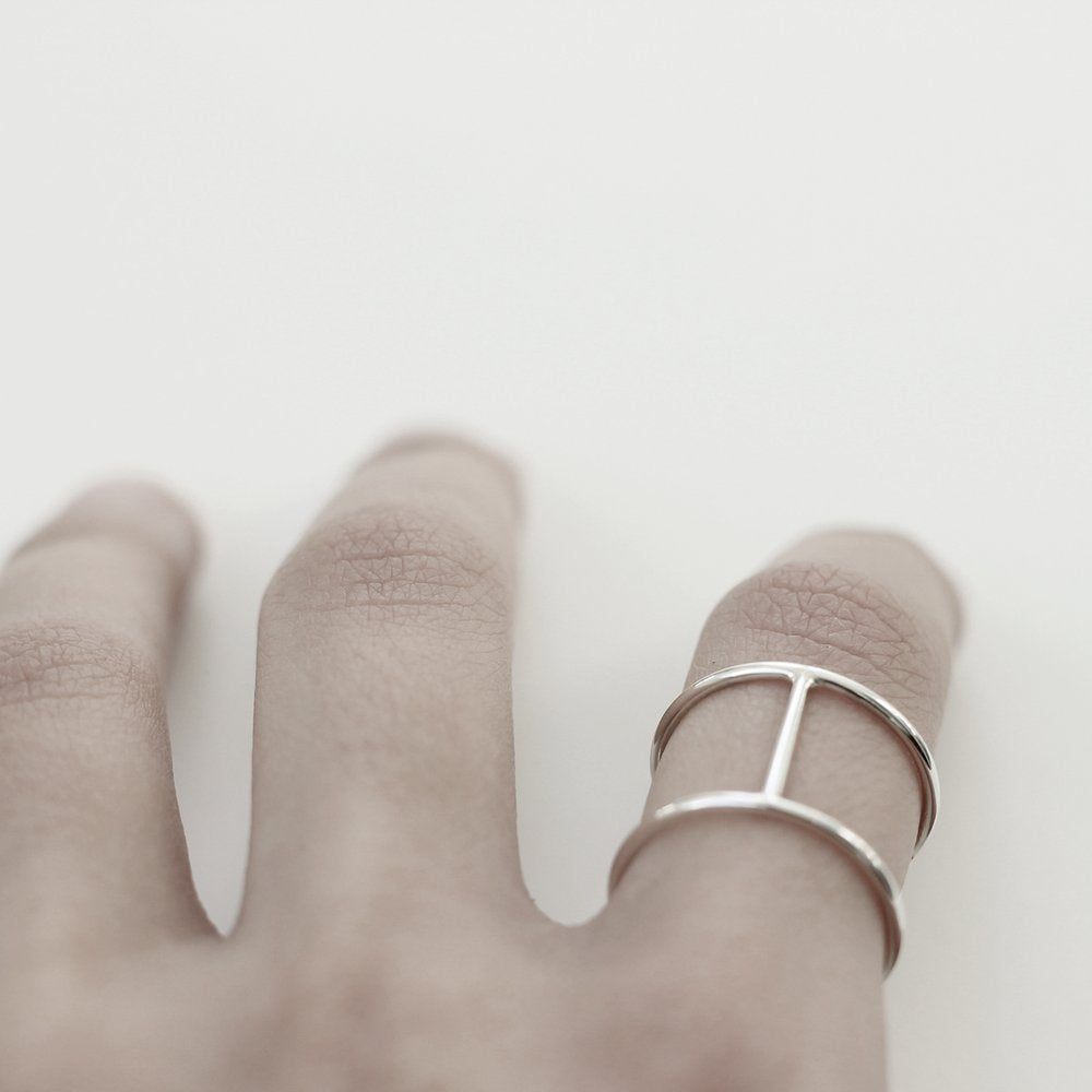 SILVER PERSONAL ARMOR 02 RING - MIRTA jewelry