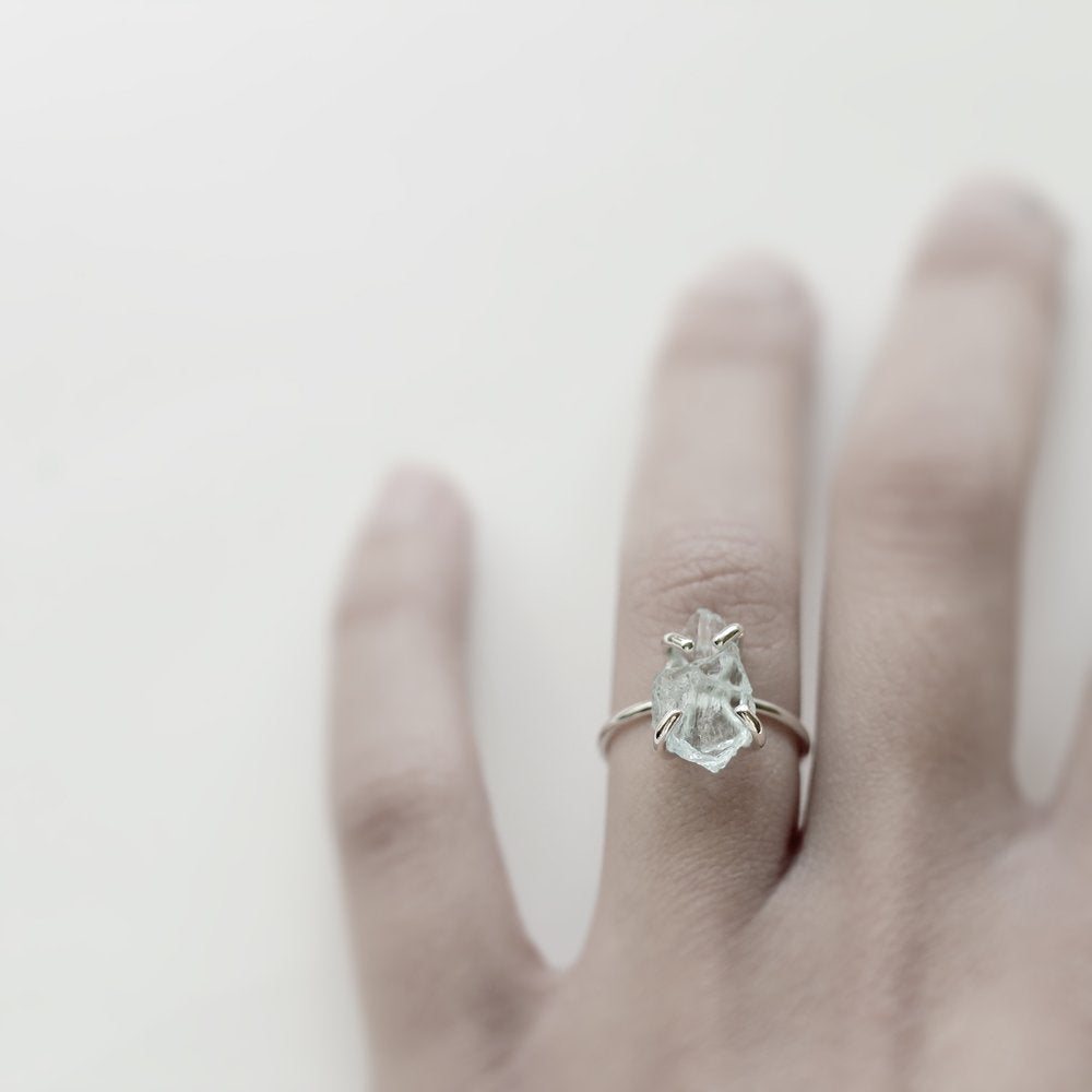 AQUAMARINE ROCK RING - MIRTA jewelry