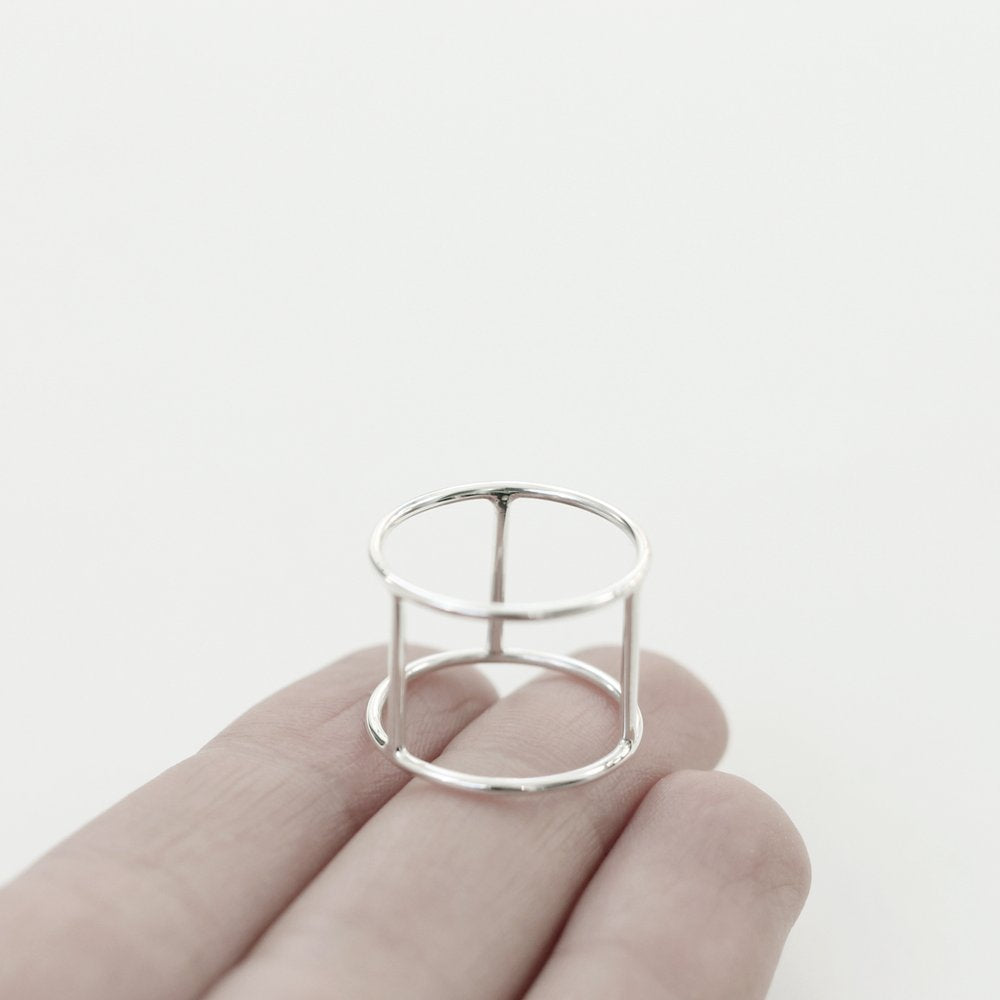 SILVER PERSONAL ARMOR 02 RING - MIRTA jewelry