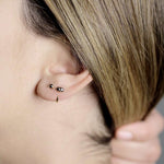 REVERSE DOUBLE BLACK DIAMOND GOLD HUG EARRING