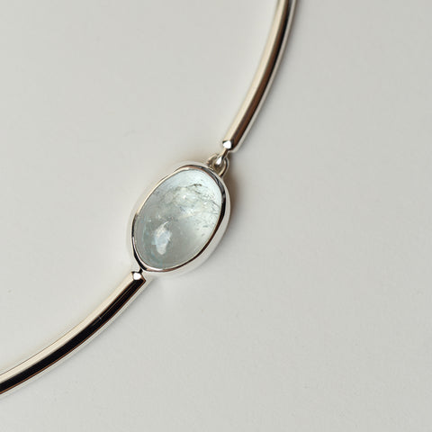 OVAL AQUAMARINE NECKLACE