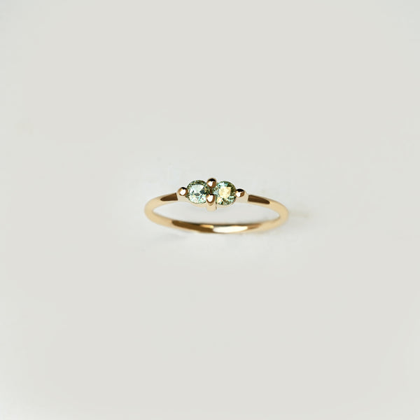 PAIRED GREEN SAPPHIRE RING