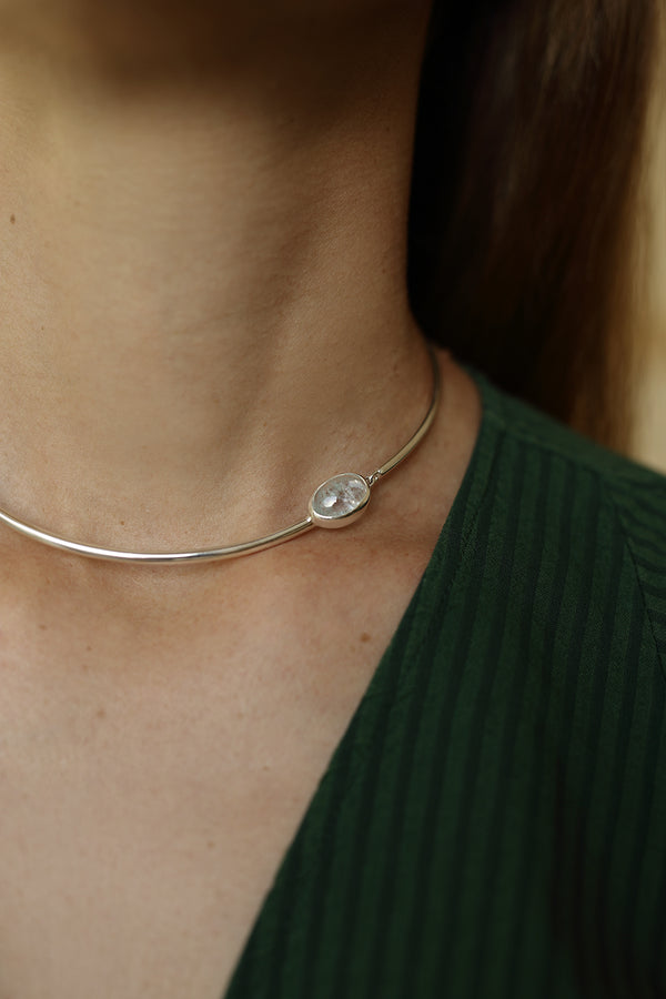 OVAL AQUAMARINE NECKLACE