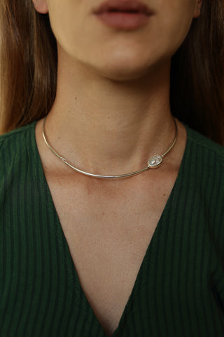 OVAL AQUAMARINE NECKLACE