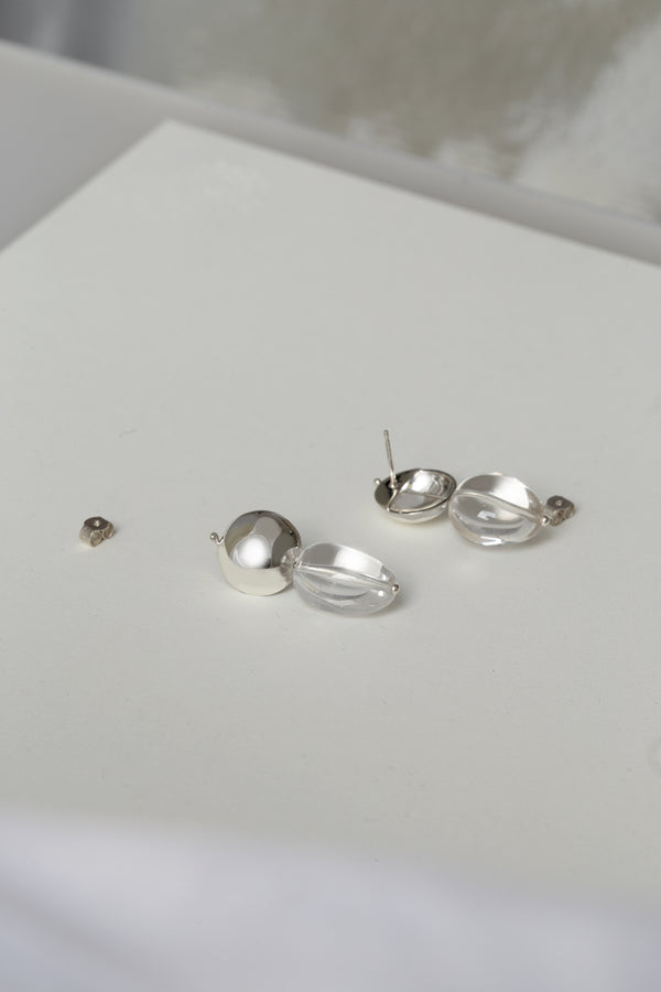 CLEAR QUARTZ DROP EARRING