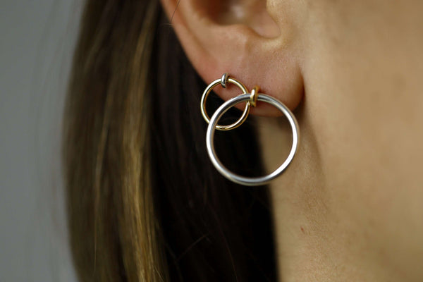 GOLD SMALL KINETIC HOOP EARRING - MIRTA jewelry