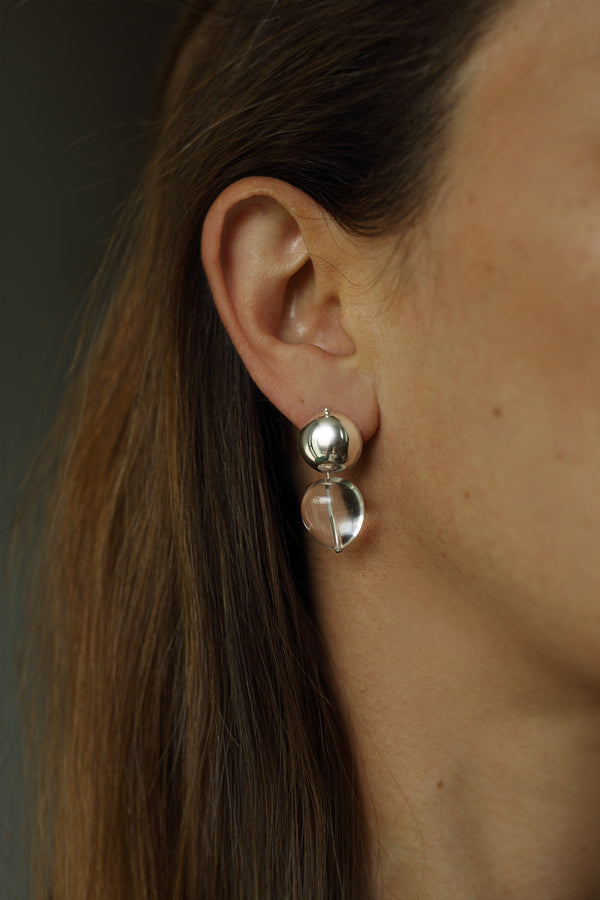 CLEAR QUARTZ DROP EARRING
