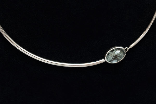 OVAL AQUAMARINE NECKLACE