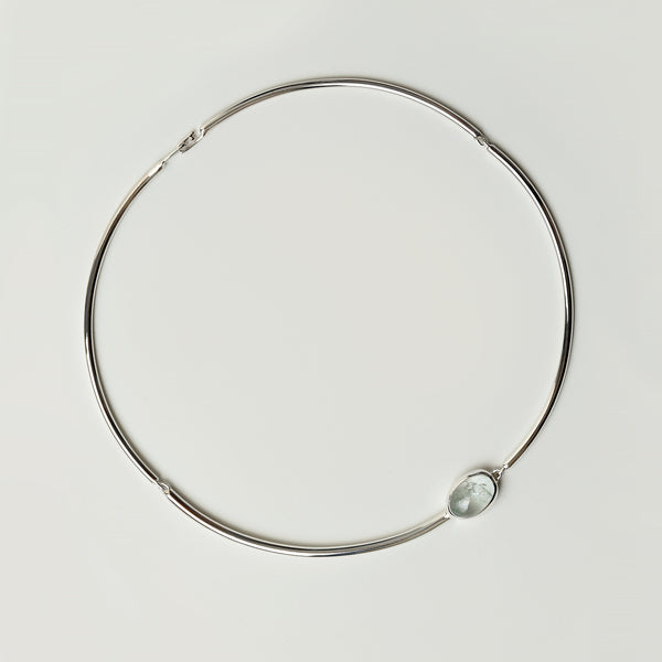 OVAL AQUAMARINE NECKLACE