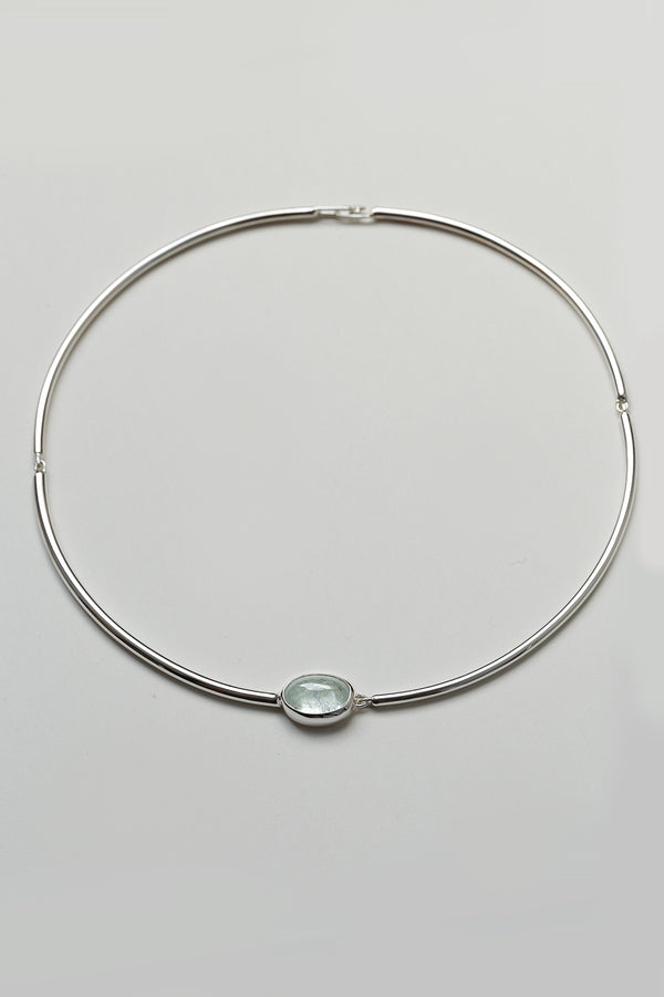OVAL AQUAMARINE NECKLACE