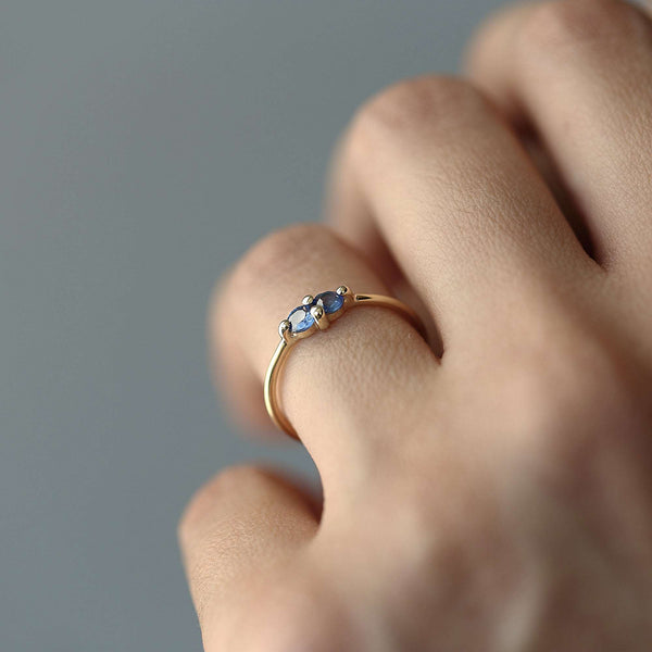 PAIRED SAPPHIRE RING - MIRTA jewelry