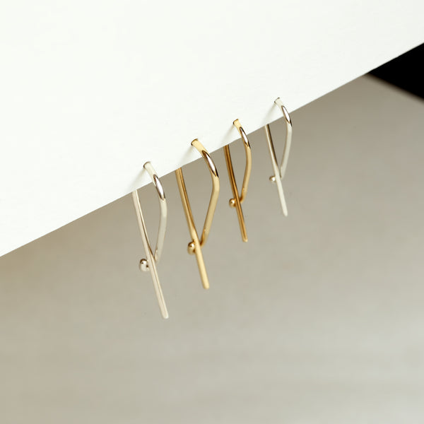 SMALL SAFETY PIN GOLD EARRING - MIRTA jewelry