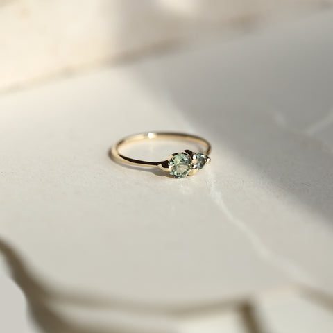 PAIRED SAPPHIRE AND TOURMALINE RING