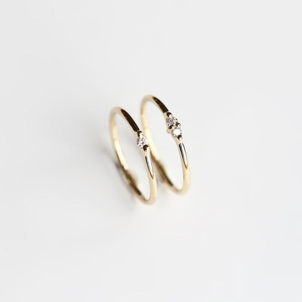 PAIRED WHITE DIAMOND RING - MIRTA jewelry