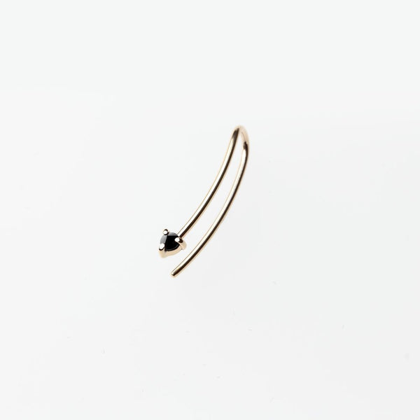 REVERSE BLACK DIAMOND LINE EARRING - MIRTA jewelry