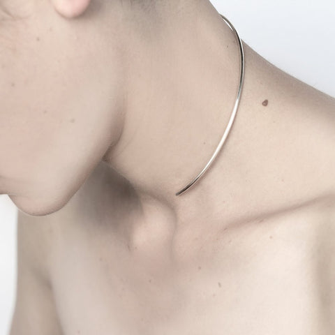 ESSENTIAL SILVER CHOKER NECKLACE