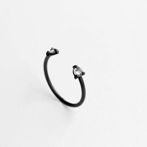 DOUBLE THORN OXIDIZED RING
