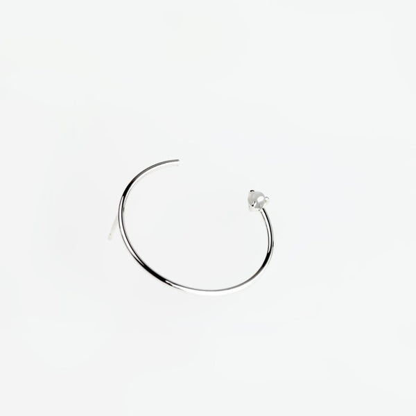 CIRCLE MOONSTONE SILVER EARRING - MIRTA jewelry