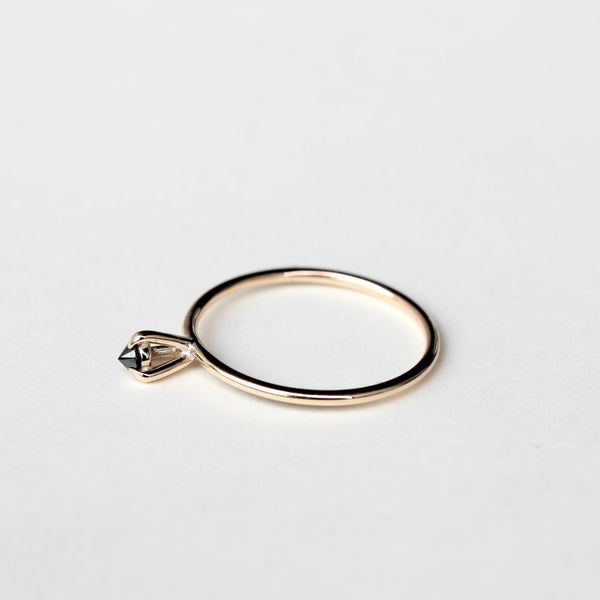 GOLD EYE 02 BLACK DIAMOND RING - MIRTA jewelry