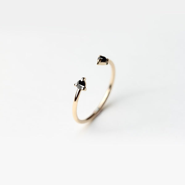 REVERSE DOUBLE BLACK DIAMOND RING - MIRTA jewelry