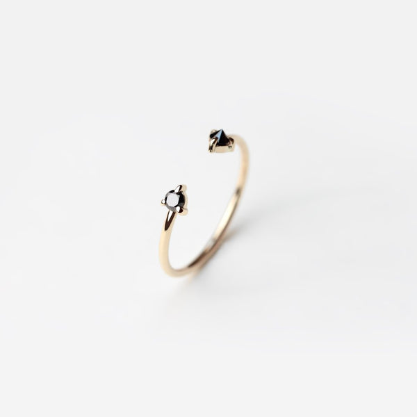 REVERSE DOUBLE BLACK DIAMOND RING - MIRTA jewelry