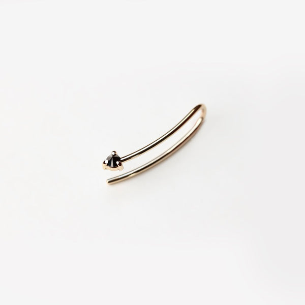 REVERSE BLACK DIAMOND LINE EARRING - MIRTA jewelry
